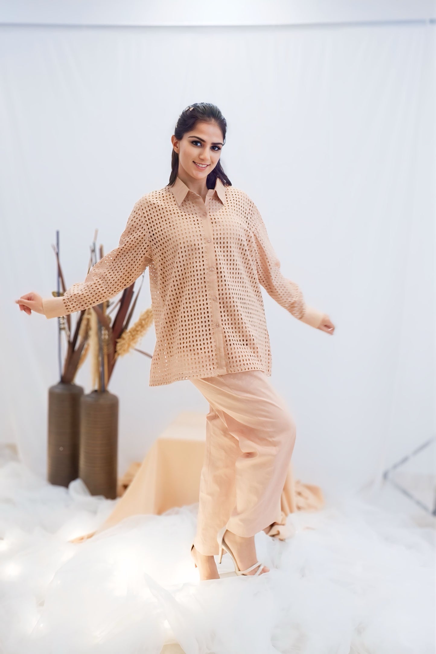 Blush Grid Panel Co-Ord Set
