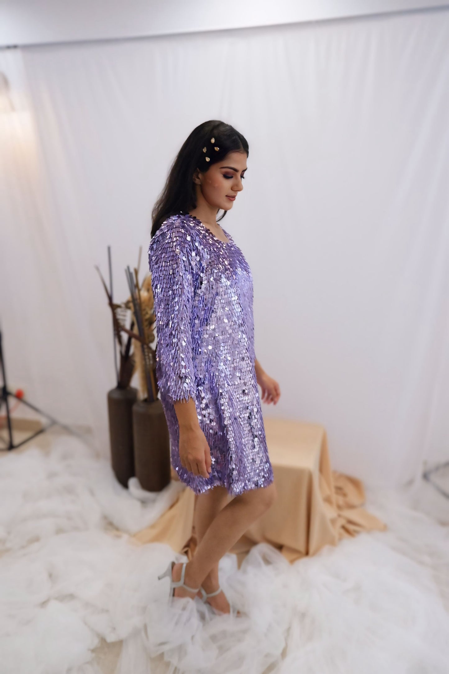 Lavender Sequin Party Dress