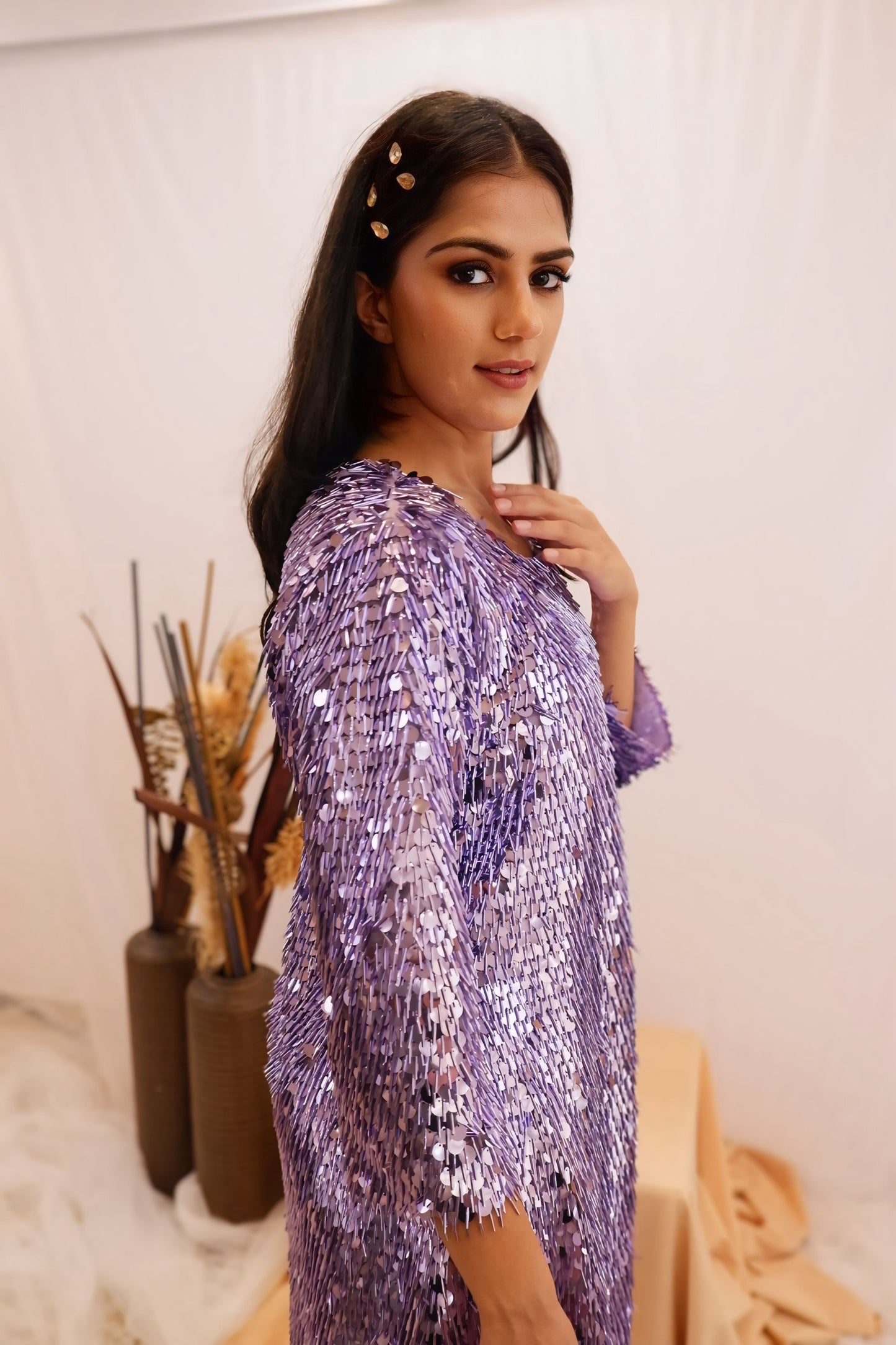 Lavender Sequin Party Dress