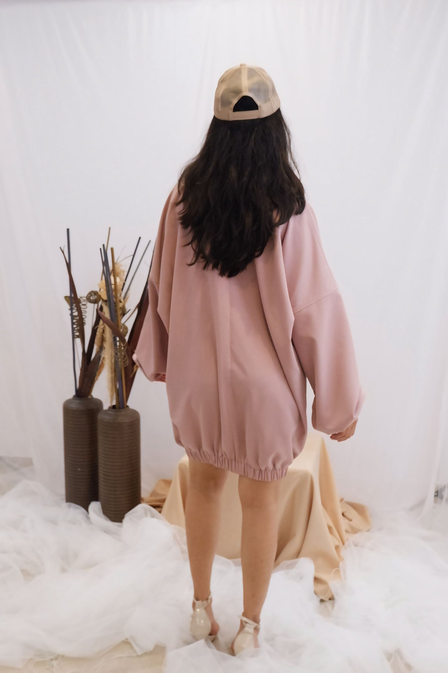 Dusty Rose Sporty-Chic Bubble Dress