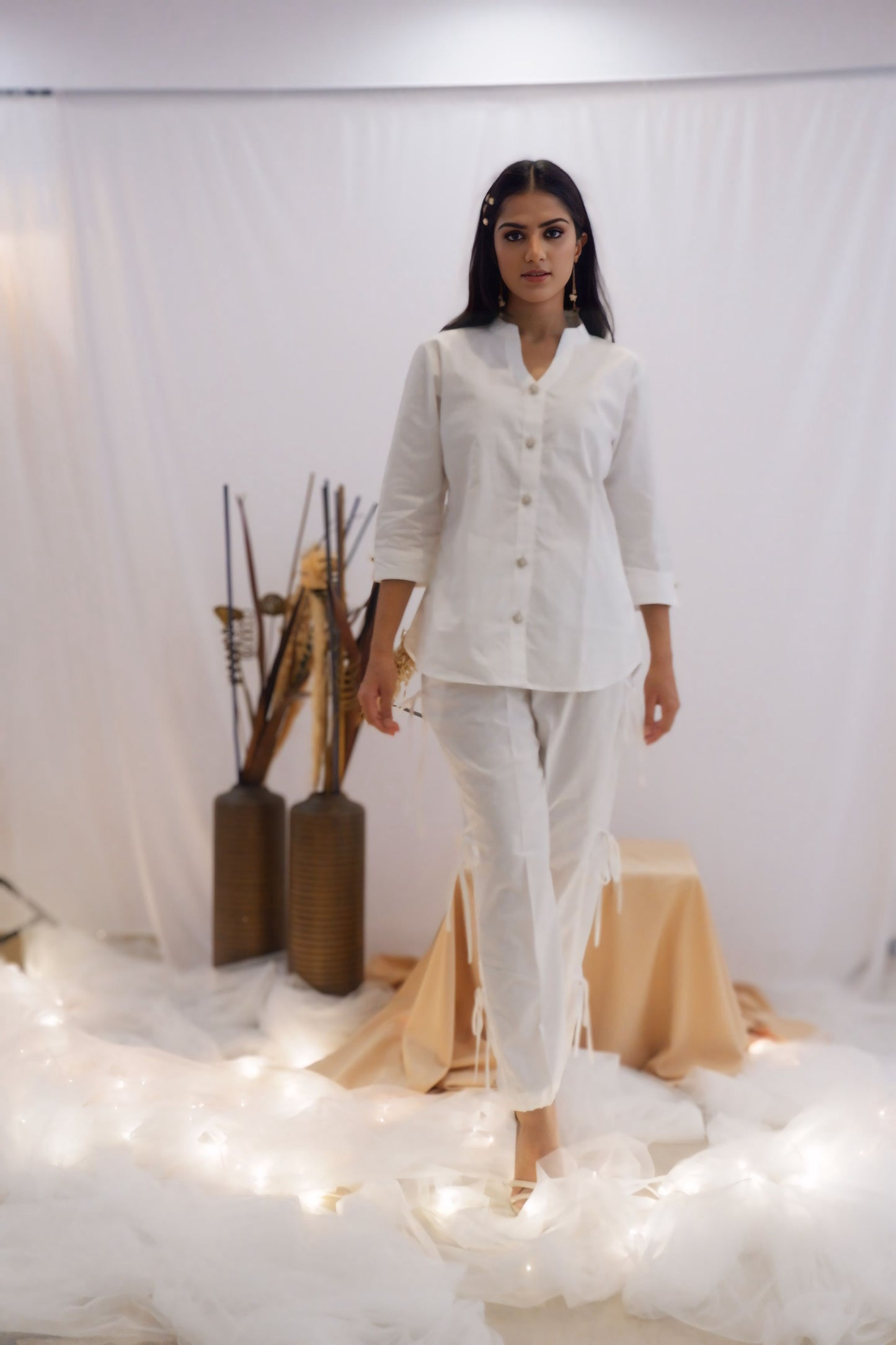 All-White Drawstring Co-Ord Set