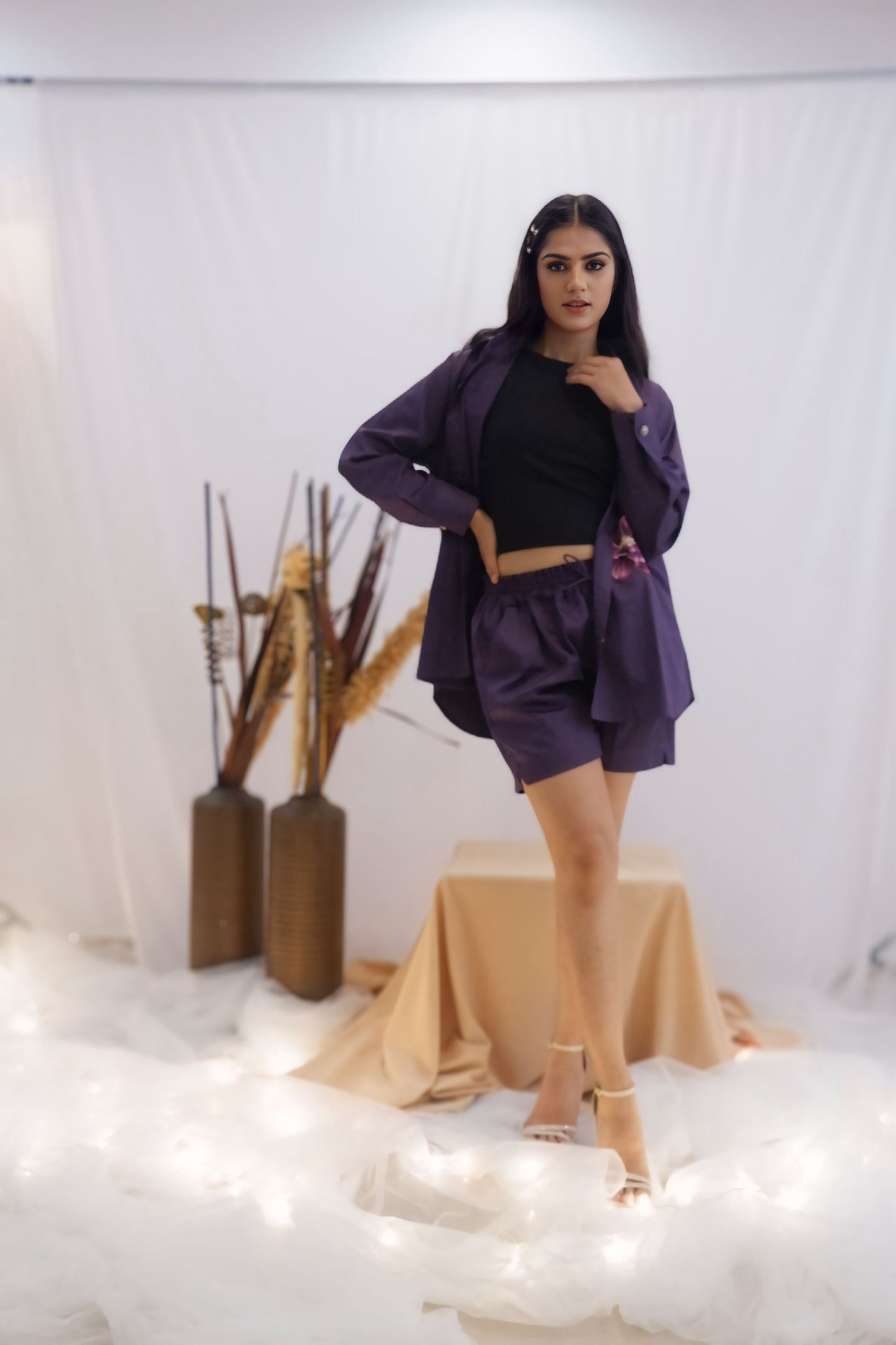 Embroidered Co-Ord Shorts Set