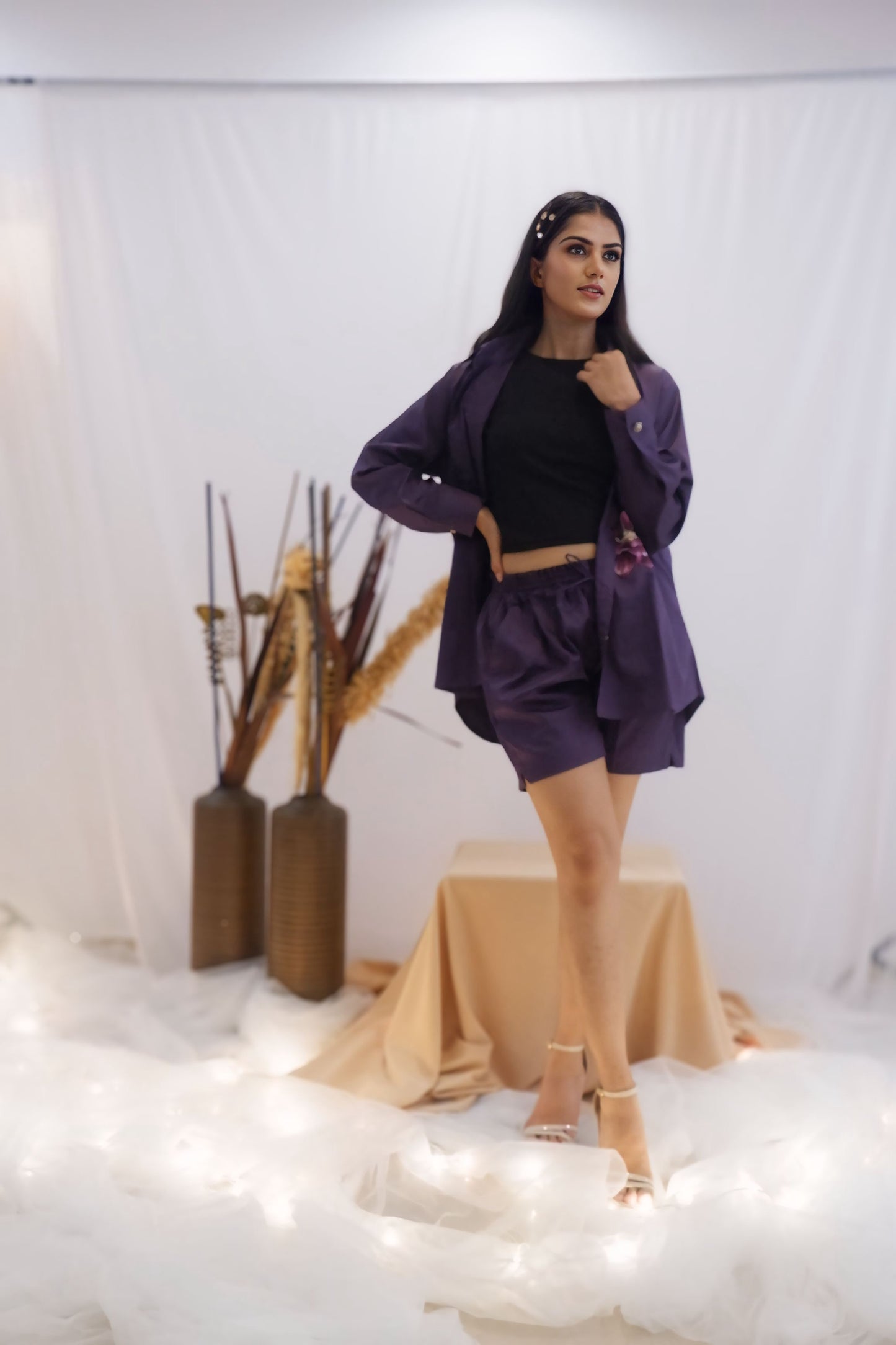 Embroidered Co-Ord Shorts Set