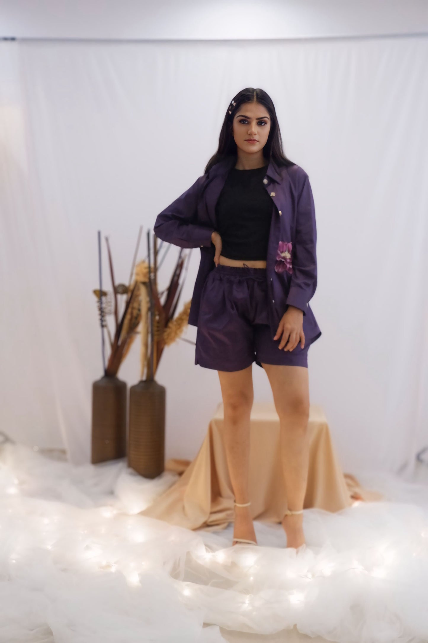 Embroidered Co-Ord Shorts Set