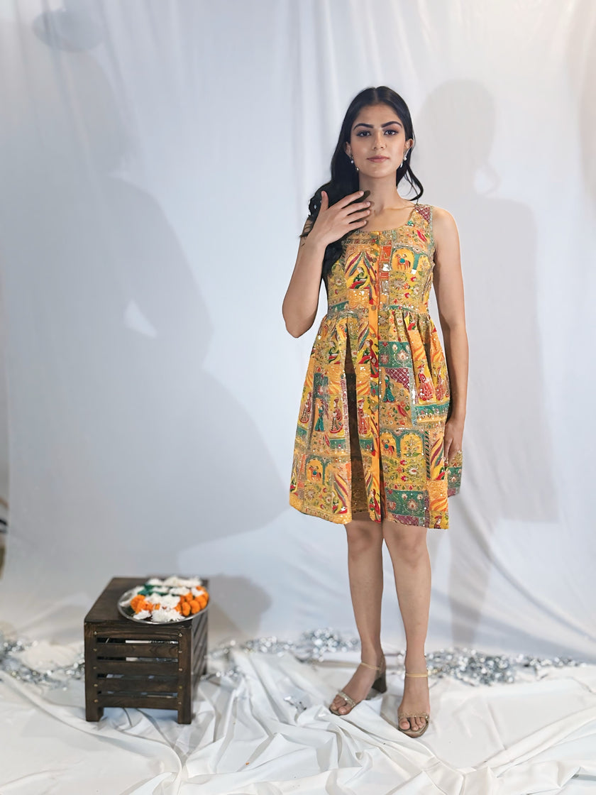 Mini Madhubani Dress (Ready To Ship)