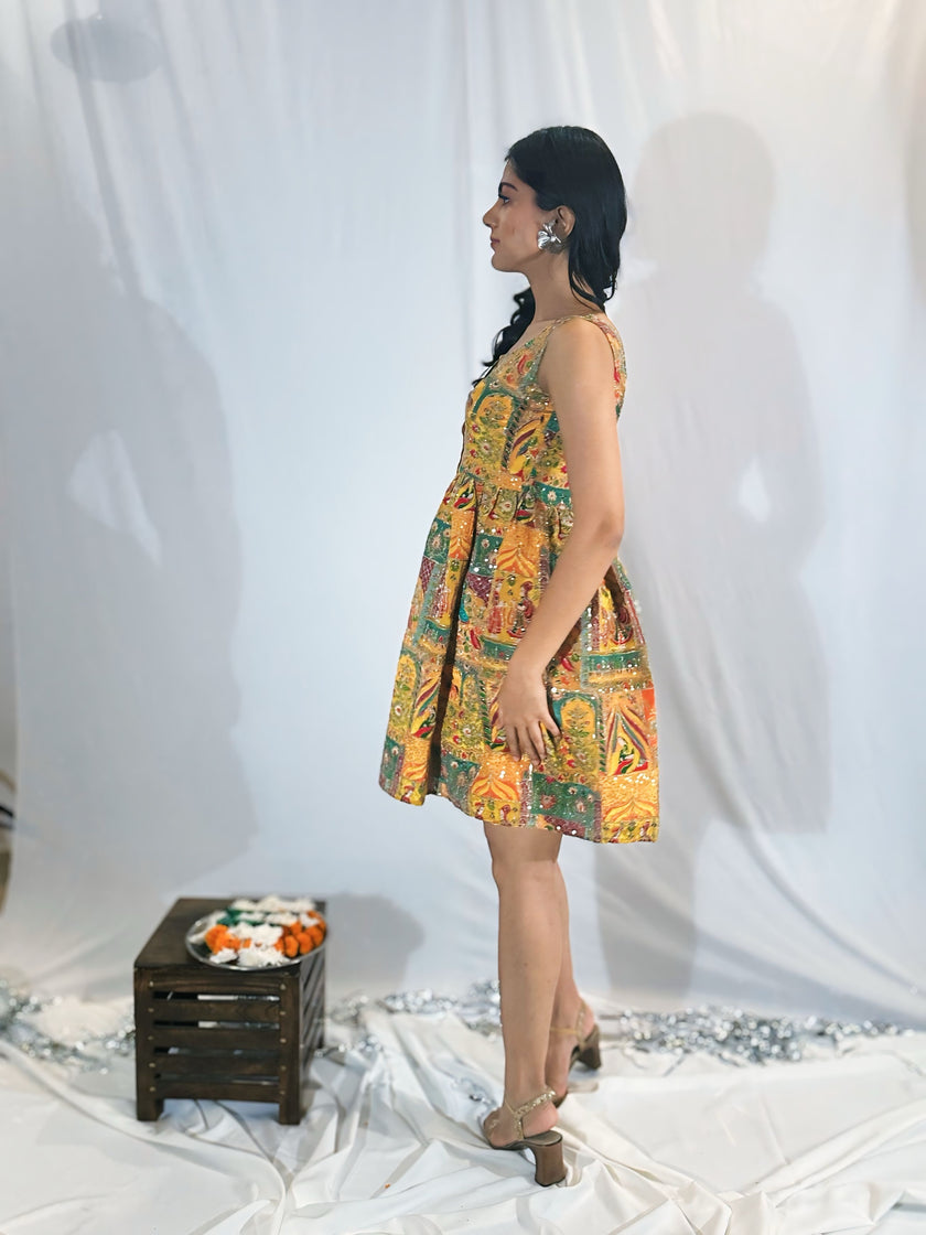 Mini Madhubani Dress (Ready To Ship)