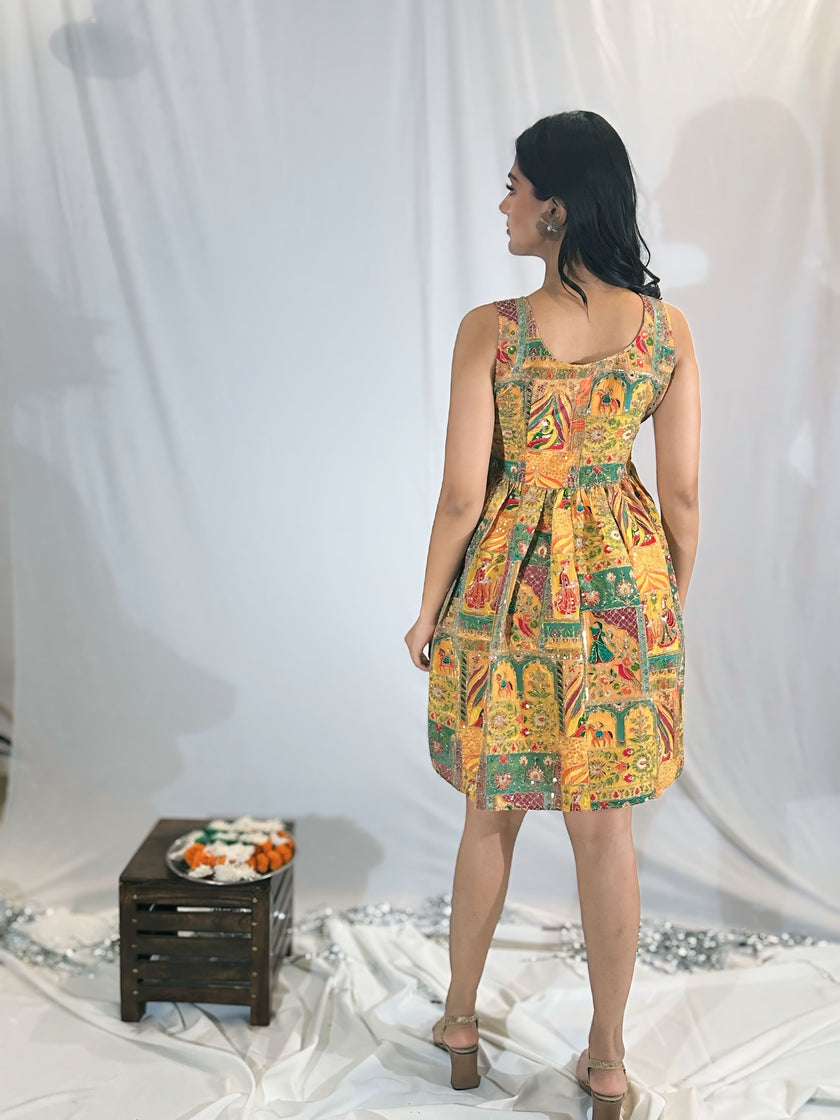 Mini Madhubani Dress (Ready To Ship)