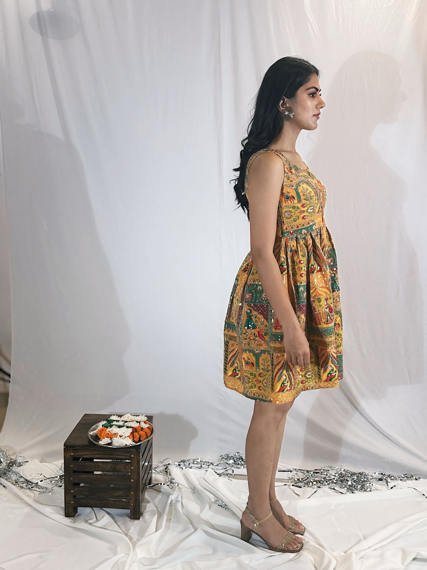 Mini Madhubani Dress (Ready To Ship)