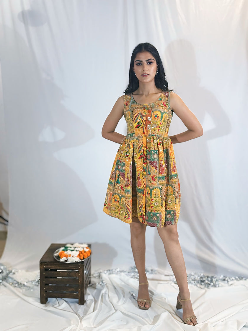 Mini Madhubani Dress (Ready To Ship)