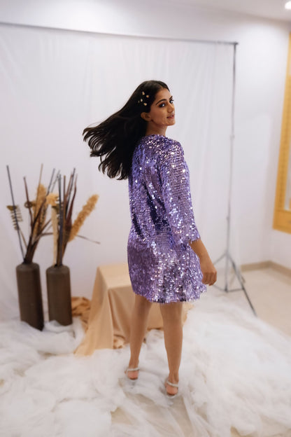 Lavender Sequin Party Dress