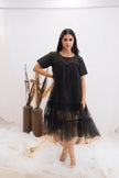 Midnight Ruffle Sheer Dress (Ready to Ship)