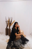 Midnight Ruffle Sheer Dress (Ready to Ship)