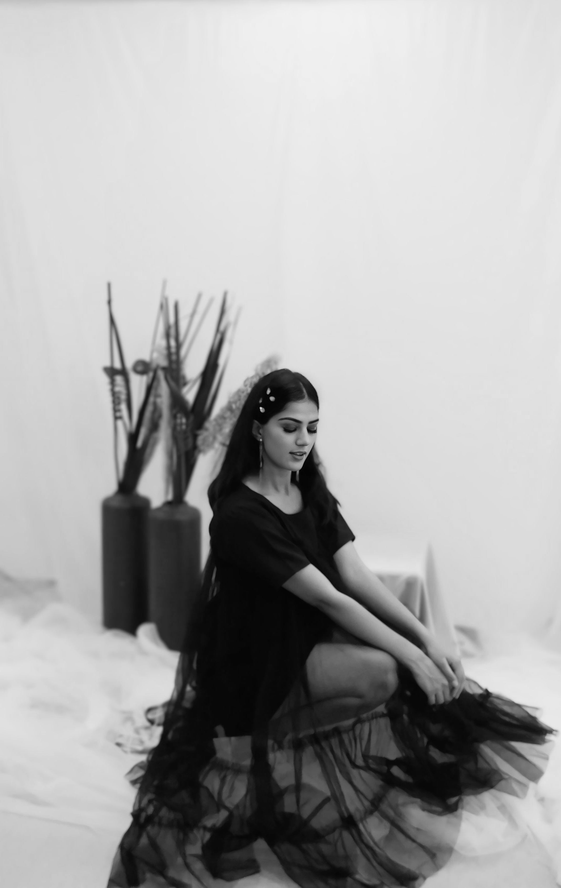Midnight Ruffle Sheer Dress (Ready to Ship)