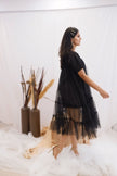 Midnight Ruffle Sheer Dress (Ready to Ship)