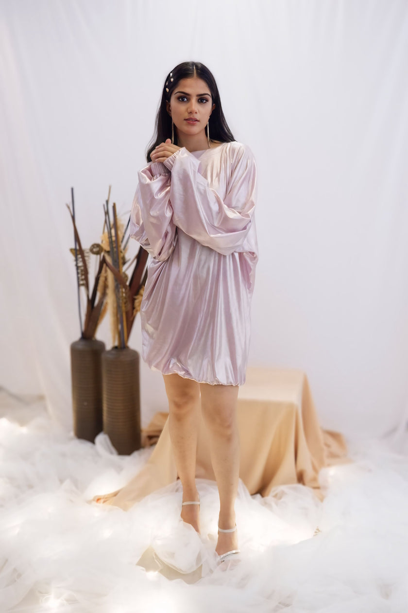 Iridescent Lilac Bubble Dress (Ready to Ship)