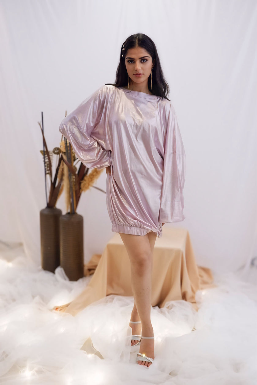 Iridescent Lilac Bubble Dress (Ready to Ship)