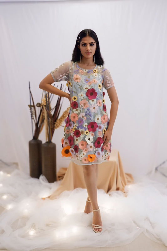 Whimsical Garden Embroidered Dress