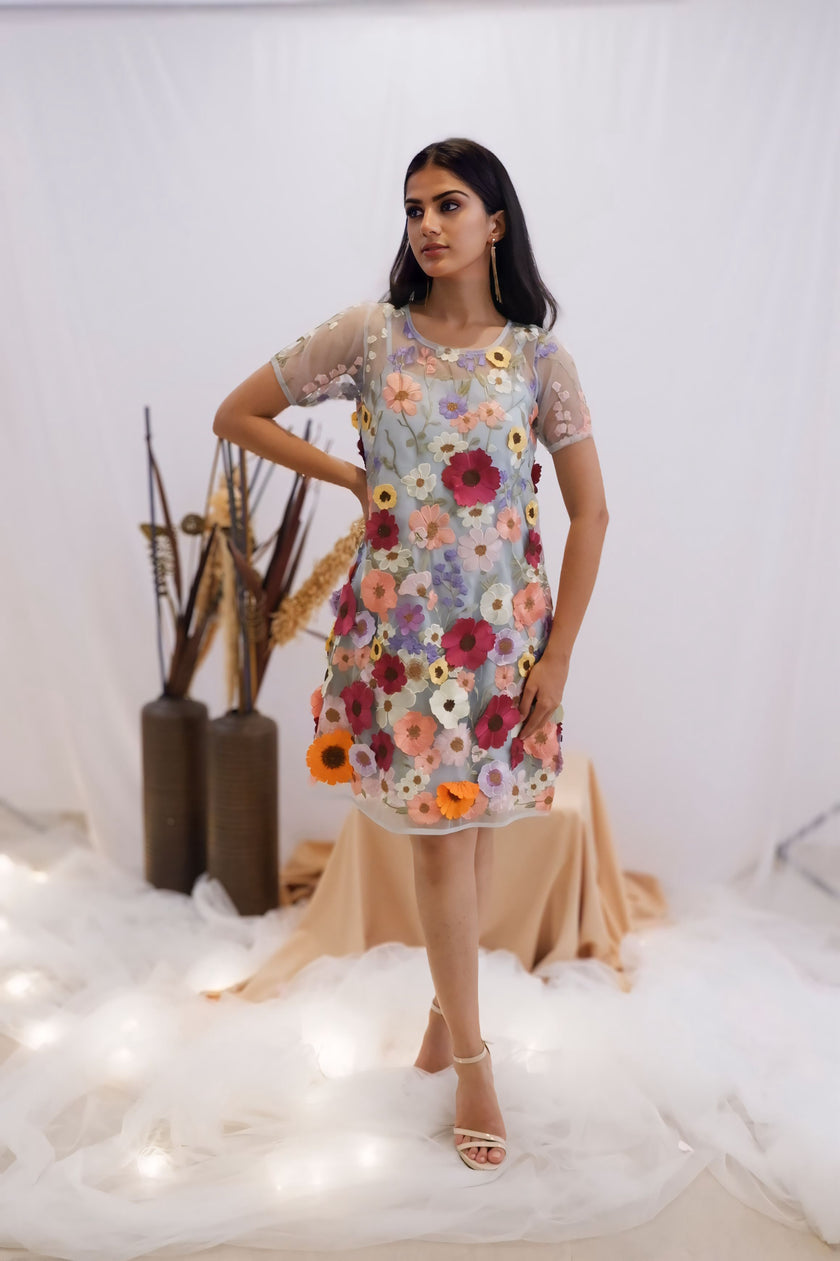 Whimsical Garden Embroidered Dress (Ready to Ship)