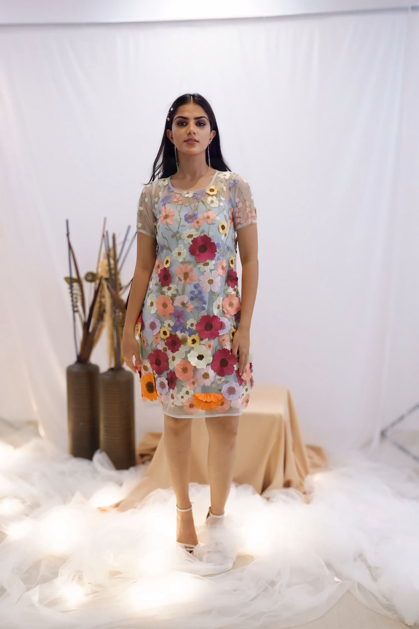 Whimsical Garden Embroidered Dress (Ready to Ship)