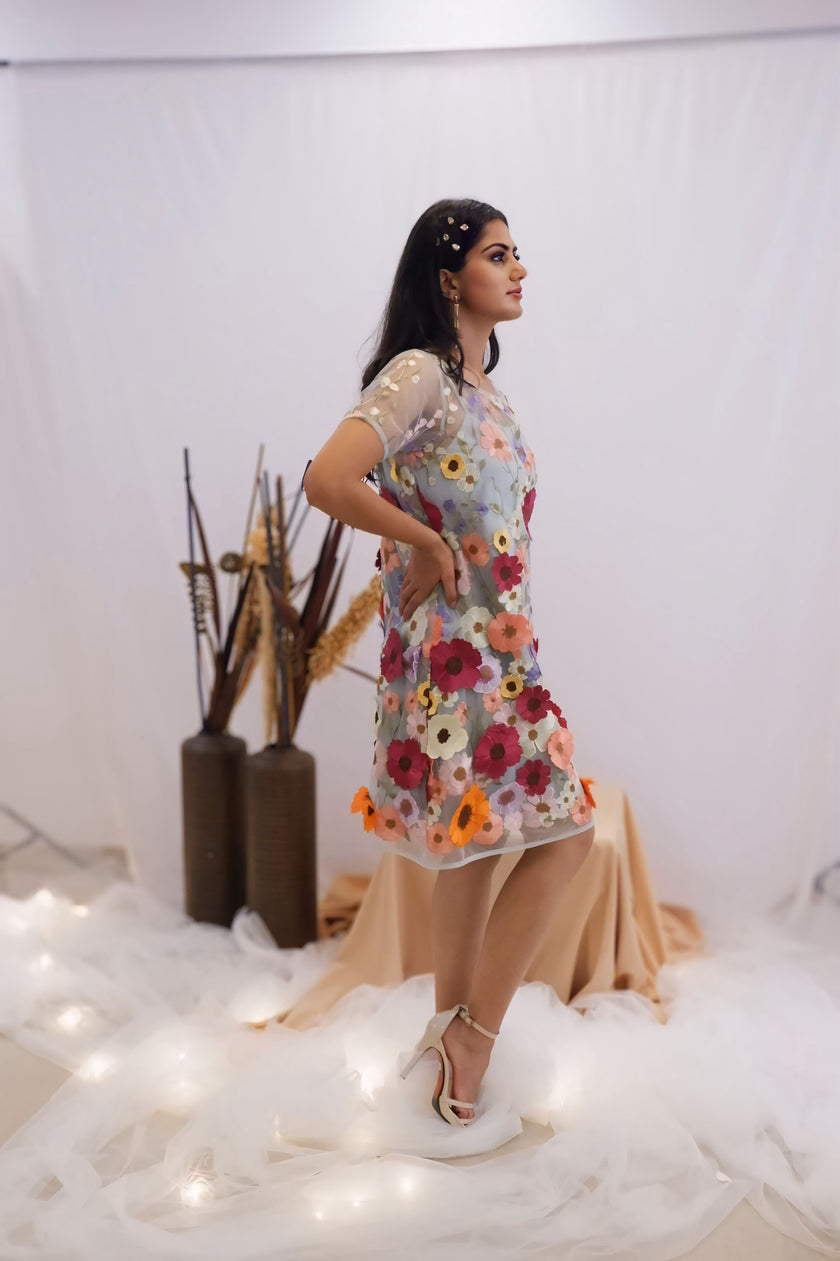 Whimsical Garden Embroidered Dress (Ready to Ship)