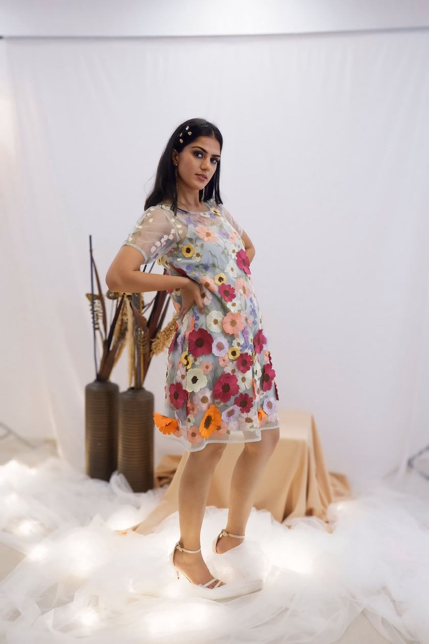 Whimsical Garden Embroidered Dress (Ready to Ship)