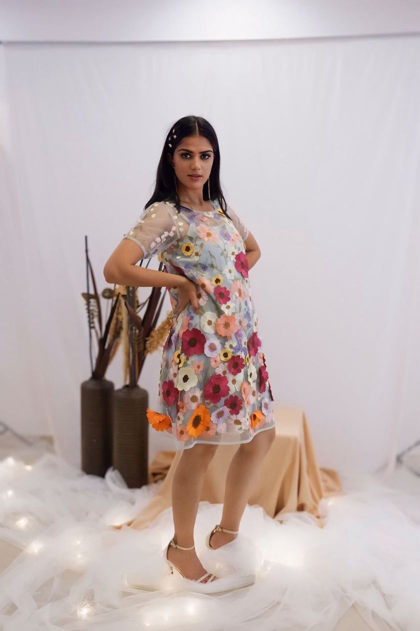 Whimsical Garden Embroidered Dress (Ready to Ship)