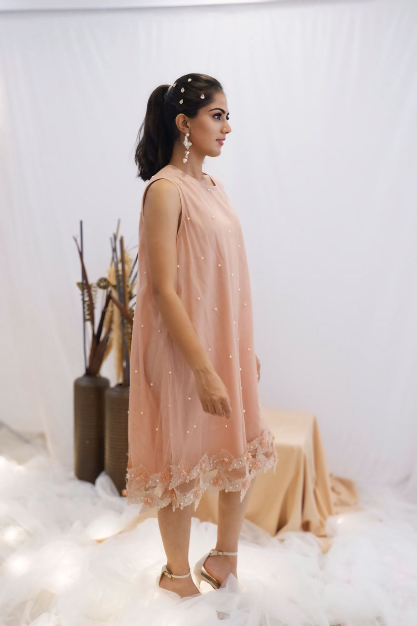Blush Pearl A-Line Dress (Ready to Ship)