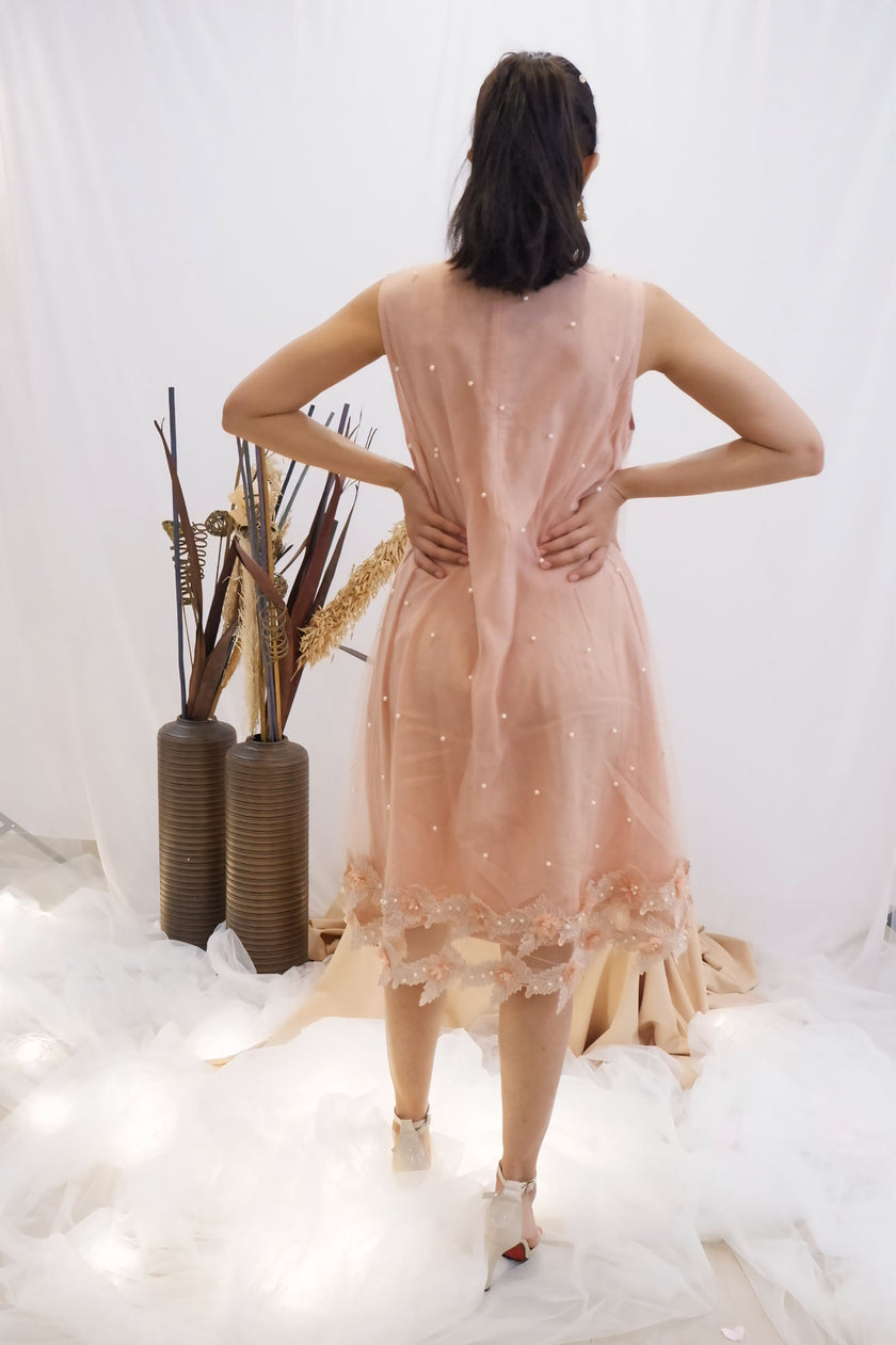 Blush Pearl A-Line Dress (Ready to Ship)