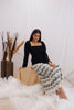 Black & Lace Contrast Midi Dress (Ready to Ship)