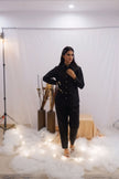 Minimal Black Embroidered Co-Ord Set (Ready to Ship)