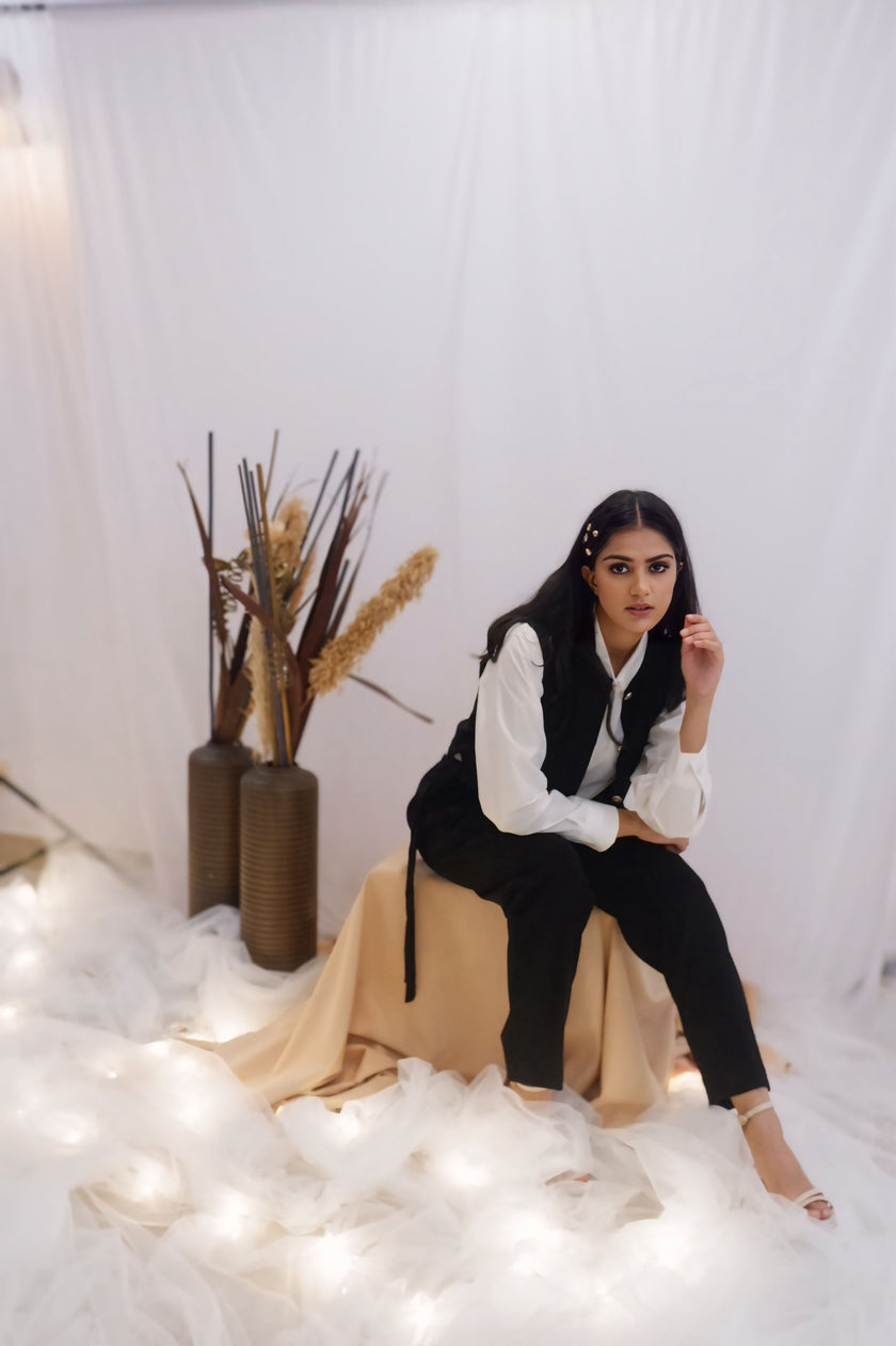 Classic Monochrome Co-Ord Set (Ready to Ship)