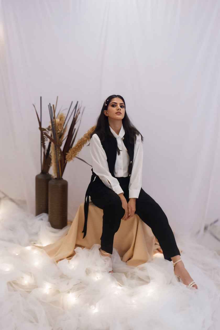 Classic Monochrome Co-Ord Set (Ready to Ship)