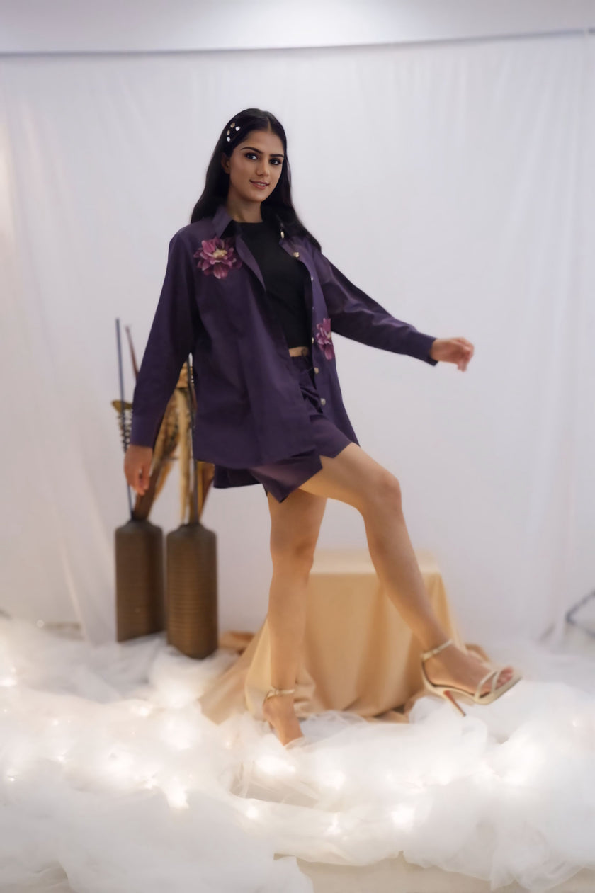 Embroidered Co-Ord Shorts Set (Ready to Ship)