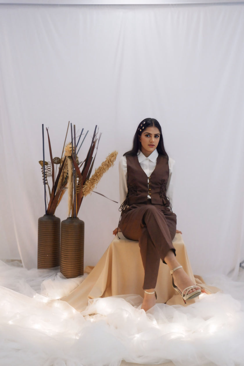 Cocoa Corset Co-Ord Set (Ready to Ship)